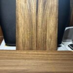 # 001 Zebrawood guitar set backs 7-34x24”x.180” besides 5”x32”x.160” $90.00 (1)